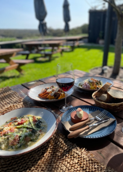 Mushroom and bacon risotto and Pinot