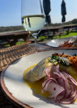 Pink Snapper with Sav Blanc Semillon